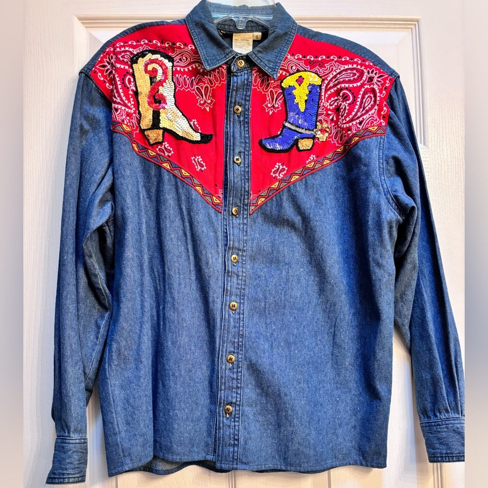 Vintage Jean cowboy shirt. Size S.